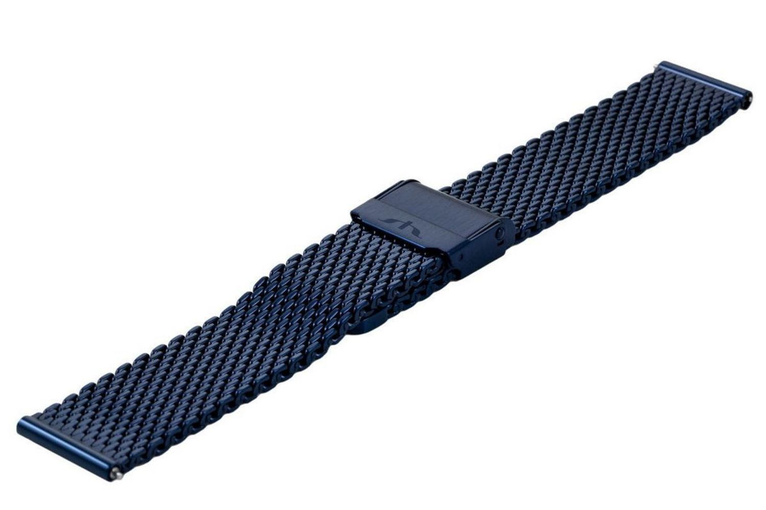 Stalowa bransoleta mesh do zegarka Bisset BM-10224 Blue o szerokości 24 mm. Odporna powłoka PVD, system EASY CLICK – szybki montaż, elegancki niebieski kolor.1.jpg